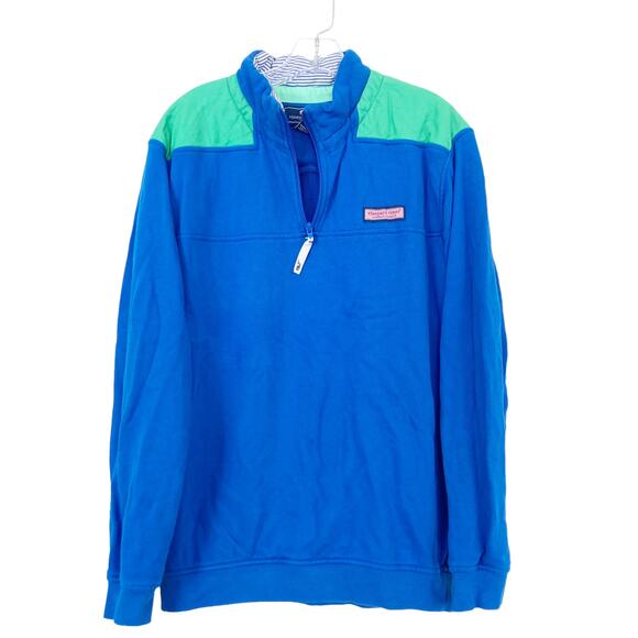 Vineyard Vines Blue Green Quarter Zip Sweater Sz M - Picture 6 of 6